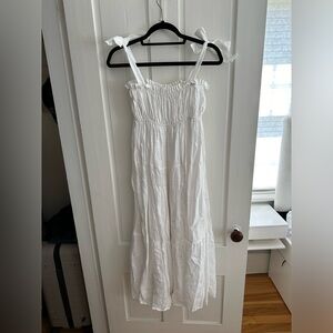 Faithful the Brand Bellamy Midi Dress in Plain White